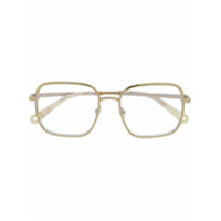 Chloé Eyewear Armação de óculos quadrada marmorizada - Dourado