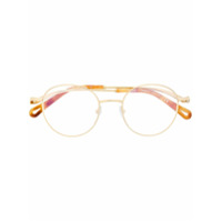 Chloé Eyewear Armação de óculos redonda tartaruga - Dourado