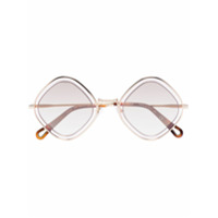 Chloé Eyewear Óculos de sol geométrico dourado