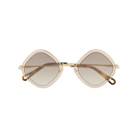 Chloé Eyewear Óculos de sol quadrado bicolor - Dourado