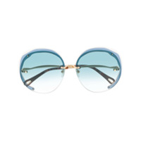 Chloé Eyewear Óculos de sol redondo oversized - Azul