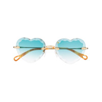 Chloé Eyewear Óculos de sol Rosie com armação de coração - Dourado