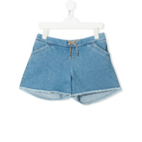 Chloé Kids Bermuda jeans com ajuste no cós - Azul