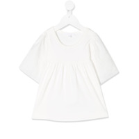 Chloé Kids Blusa mangas curtas branca com bordado - Branco