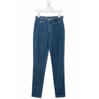 Chloé Kids Calça jeans reta cintura média - Azul