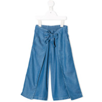 Chloé Kids Calça pantalona com sobreposição - Azul