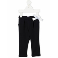 Chloé Kids Calça reta com detalhe de laço - Azul