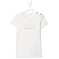 Chloé Kids Camiseta com botões de pressão - Branco