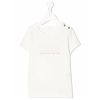Chloé Kids Camiseta com estampa de logo - Branco