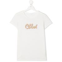Chloé Kids Camiseta com estampa de logo - Branco
