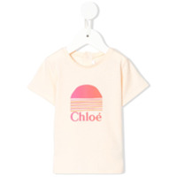 Chloé Kids Camiseta com estampa pôr do sol - Rosa