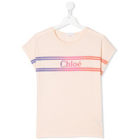 Chloé Kids Camiseta mangas curtas com logo - Laranja