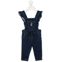 Chloé Kids Macacão jeans com acabamento de babados - Azul