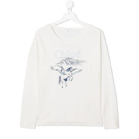 Chloé Kids pegasus print top with embroidery - Branco