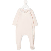Chloé Kids Pijama de algodão com babados na gola - Neutro