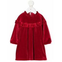 Chloé Kids Vestido mangas longas com acabamento de babados - Vermelho