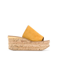 Chloé Sapato mule Camille com salto anabela - Amarelo