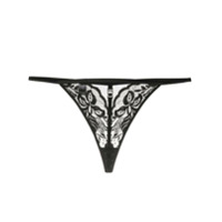 Christian Dior Calcinha com renda floral e detalhe monogramado pre-owned - Preto