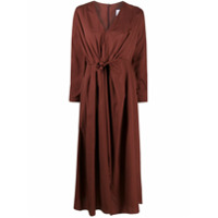 Christian Wijnants Vestido midi Deliah com detalhe de nó - Marrom