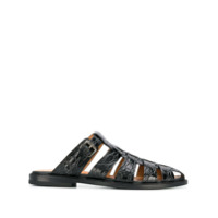 Church's Sandália com efeito de pele de crocodilo - Preto