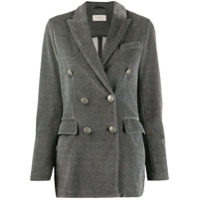 Circolo 1901 Blazer com abotoamento duplo de veludo - Cinza