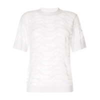 CK Calvin Klein Blusa de tricô translúcida - Branco