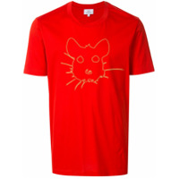 CK Calvin Klein Camiseta com bordado de rato - Vermelho