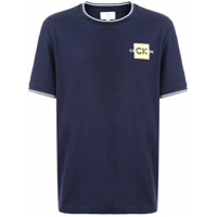 CK Calvin Klein Camiseta com estampa de logo e mesh - Azul
