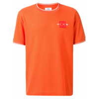 CK Calvin Klein Camiseta com estampa de logo e mesh - Laranja