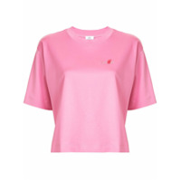 CK Calvin Klein Camiseta com logo bordado - Rosa