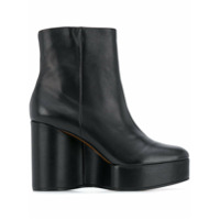 Clergerie Ankle boot plataforma de couro - Preto