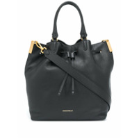 Coccinelle Bolsa tote de couro com cordão de ajuste - Preto