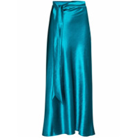 Collina Strada ribbon detail satin midi skirt - Azul