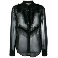 Comme Des Garçons Blusa com acabamento de babados - Branco