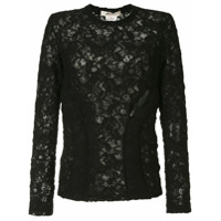 Comme Des Garçons Blusa com renda floral - Preto