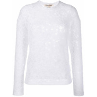 Comme Des Garçons Blusa decote careca com renda floral - Branco