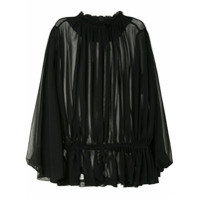 Comme Des Garçons Blusa drapeada semi-translúcida - Preto