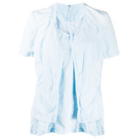Comme Des Garçons Camiseta com sobreposição e sem acabamento na barra - Azul