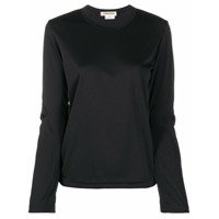 Comme Des Garçons Camiseta mangas longas com detalhe de cotoveleiras - Preto