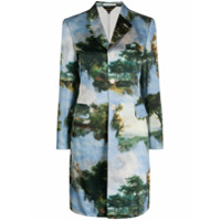 Comme Des Garçons Casaco com estampa e abotoamento - Azul