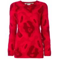 Comme Des Garçons distressed longlseeved jumper - Vermelho