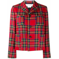 Comme Des Garçons Girl Blazer xadrez com abotoamento simples - Vermelho