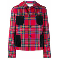 Comme Des Garçons Girl Blazer xadrez com bolso contrastante - Vermelho