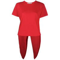 Comme Des Garçons Girl Camiseta de algodão assimétrica - Vermelho