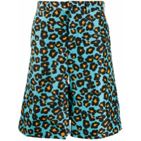 Comme Des Garçons Homme Plus Bermuda com estampa de leopardo - Azul