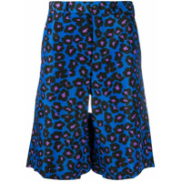 Comme Des Garçons Homme Plus Bermuda com estampa de leopardo - Azul