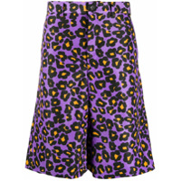 Comme Des Garçons Homme Plus Bermuda com estampa de leopardo - Roxo