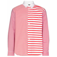 Comme Des Garçons Homme Plus Camisa listrada de algodão - Vermelho