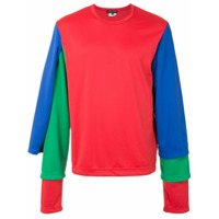 Comme Des Garçons Homme Plus Camiseta mangas longas com recortes - Vermelho