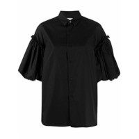 Comme Des Garçons Noir Kei Ninomiya Blusa mangas curtas com babados - Preto